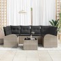 Conjunto de sofá de jardín 7 pcs Gris Claro y Gris Oscuro
