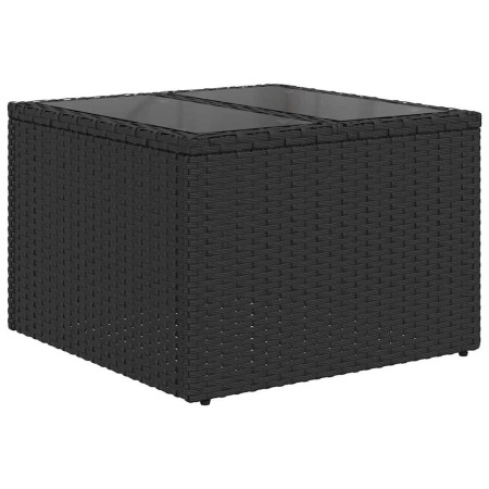 Conjunto de sofá de jardín 8 pcs Negro y crema 55 x 55 x 37 cm