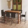 9-teiliges Gartenbar-Set und graue synthetische Rattankissen von vidaXL, Gartensets - Ref: Foro24-3068009, Preis: 769,72 €, R...