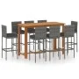 9-piece garden bar set and gray synthetic rattan cushions by vidaXL, Garden sets - Ref: Foro24-3068009, Price: 769,72 €, Disc...