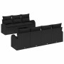 Conjunto de sofá de jardín Manual 8 pcs Negro 55 x 55 x 37 cm