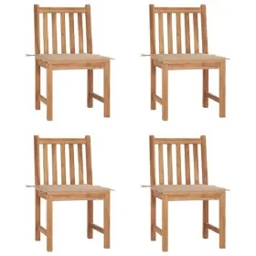 Garden chairs, set of 4, made of solid teak wood with cushions. by vidaXL, Garden chairs - Ref: Foro24-3073091, Price: 452,46...