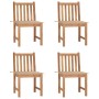 Gartenstühle 4 Einheiten aus massivem Teakholz mit Kissen von vidaXL, Gartenstühle - Ref: Foro24-3073091, Preis: 465,80 €, Ra...