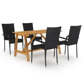 5-piece black garden dining set by vidaXL, Garden sets - Ref: Foro24-3068750, Price: 359,89 €, Discount: %