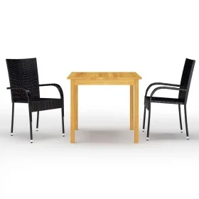 3-piece black garden dining set by vidaXL, Garden sets - Ref: Foro24-3067690, Price: 227,18 €, Discount: %