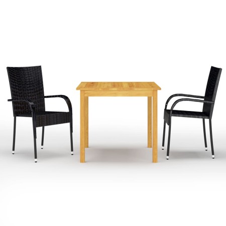 3-piece black garden dining set by vidaXL, Garden sets - Ref: Foro24-3067690, Price: 215,22 €, Discount: %