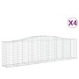 Gabion baskets 4 pcs arc shape iron 400x50x100/120 cm by vidaXL, Pots and planters - Ref: Foro24-3145958, Price: 660,43 €, Di...