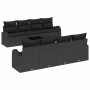 Conjunto de sofá de jardín Manual 9 pcs Negro 55 x 55 x 37 cm