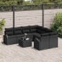 Conjunto de sofá de jardín Manual 9 pcs Negro 55 x 55 x 37 cm