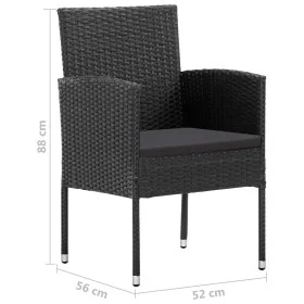 Garden dining set 5 pieces black by vidaXL, Garden sets - Ref: Foro24-3068781, Price: 385,81 €, Discount: %