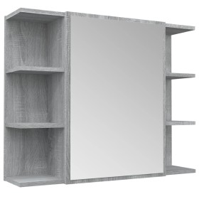 Sonoma gray plywood bathroom mirror cabinet 80x20.5x64 cm by vidaXL, bathroom vanities - Ref: Foro24-815523, Price: 89,13 €, ...