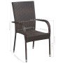 Brown 3-piece garden dining set by vidaXL, Garden sets - Ref: Foro24-3068697, Price: 203,35 €, Discount: %