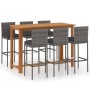 7-piece garden bar set with gray cushions by vidaXL, Garden sets - Ref: Foro24-3068007, Price: 659,70 €, Discount: %