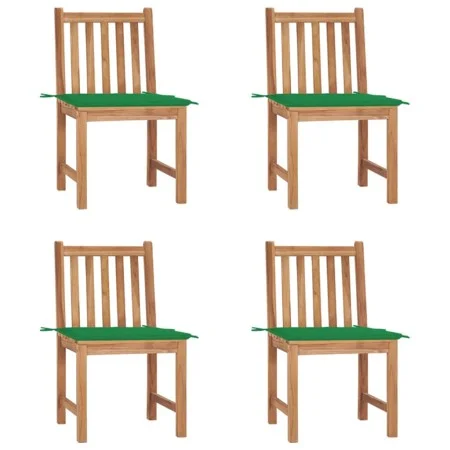 Garden chairs, set of 4, made of solid teak wood with cushions. by vidaXL, Garden chairs - Ref: Foro24-3073093, Price: 445,04...