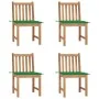 Gartenstühle 4 Einheiten aus massivem Teakholz mit Kissen von vidaXL, Gartenstühle - Ref: Foro24-3073093, Preis: 445,01 €, Ra...