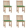 Sillas de jardín 4 unidades madera maciza de teca con cojines de vidaXL, Sillas de jardín - Ref: Foro24-3073093, Precio: 457,...