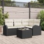Conjunto de sofá de jardín 5 pcs Negro y Poliratán