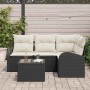 Conjunto de sofá de jardín 5 pcs Negro y Poliratán