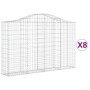 Gabion baskets 8 units, arched shape, iron, 200x30x120/140 cm by vidaXL, Pots and planters - Ref: Foro24-3145457, Price: 696,...