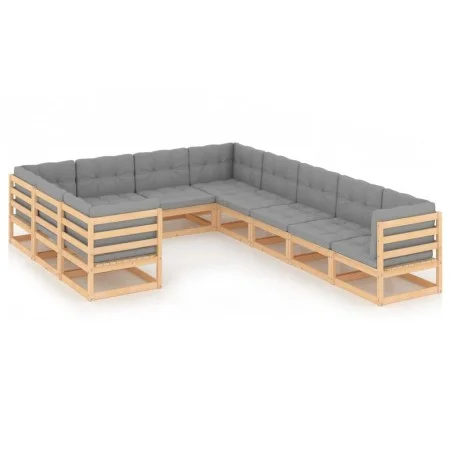 Garden furniture set 10 pieces and cushions solid pine wood by vidaXL, Garden sets - Ref: Foro24-3077044, Price: 963,40 €, Di...
