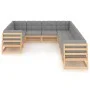 Garden furniture set 10 pieces and cushions solid pine wood by vidaXL, Garden sets - Ref: Foro24-3077044, Price: 963,40 €, Di...