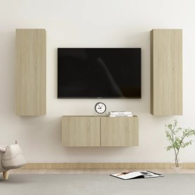 Set muebles de salón TV 3 pzas madera ingeniería roble Sonoma de vidaXL, Muebles TV - Ref: Foro24-3078973, Precio: 127,69 €, ...