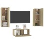 3 Stück Holzwerkstoff TV Wohnzimmer Möbel Set Sonoma Eiche von vidaXL, TV-Möbel - Ref: Foro24-3078973, Preis: 127,69 €, Rabat...