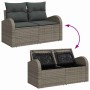 Conjunto de sofá de jardín con cojín 7 pcs Gris Poliratán