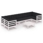 Garden furniture set with 8 pieces, solid white pine wood, with cushions. by vidaXL, Garden sets - Ref: Foro24-3077310, Price...