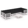 Garden furniture set with 8 pieces, solid white pine wood, with cushions. by vidaXL, Garden sets - Ref: Foro24-3077310, Price...