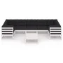 Set muebles jardín con cojines 8 pzas madera maciza pino blanco de vidaXL, Conjuntos de jardín - Ref: Foro24-3077310, Precio:...