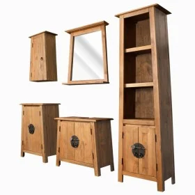 Conjunto de muebles de baño 5 piezas madera maciza de pino de vidaXL, Muebles de baño - Ref: Foro24-275425, Precio: 922,26 €,...