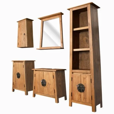 5-piece bathroom furniture set solid pine wood by vidaXL, Bathroom furniture - Ref: Foro24-275425, Price: 934,62 €, Discount: %