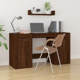 Schreibtisch aus braunem Eichensperrholz mit Schrank von vidaXL, Schreibtische - Ref: Foro24-3185438, Preis: 140,51 €, Rabatt: %