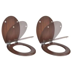Toilet seats with soft close lids 2 pcs MDF brown by vidaXL, Toilet and bidet seats - Ref: Foro24-275906, Price: 104,05 €, Di...