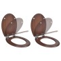 Toilet seats with soft close lids 2 pcs MDF brown by vidaXL, Toilet and bidet seats - Ref: Foro24-275906, Price: 86,04 €, Dis...