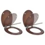 Toilet seats with soft close lids 2 pcs MDF brown by vidaXL, Toilet and bidet seats - Ref: Foro24-275906, Price: 104,05 €, Di...