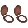 Toilet seat with lids 2 pcs MDF brown by vidaXL, Toilet and bidet seats - Ref: Foro24-275909, Price: 90,41 €, Discount: %