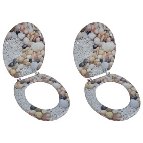 Toilet seats with covers 2 pcs MDF stones by vidaXL, Toilet and bidet seats - Ref: Foro24-275918, Price: 82,58 €, Discount: %