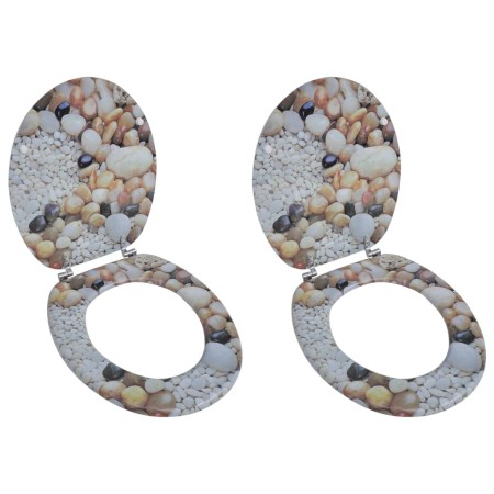Toilet seats with covers 2 pcs MDF stones by vidaXL, Toilet and bidet seats - Ref: Foro24-275918, Price: 82,58 €, Discount: %