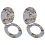 Toilet seats with covers 2 pcs MDF stones by vidaXL, Toilet and bidet seats - Ref: Foro24-275918, Price: 82,58 €, Discount: %