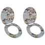 Toilet seats with covers 2 pcs MDF stones by vidaXL, Toilet and bidet seats - Ref: Foro24-275918, Price: 77,49 €, Discount: %