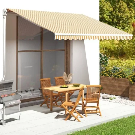 Replacement fabric for yellow and white awning 4x3.5 m by vidaXL, Awnings - Ref: Foro24-311938, Price: 56,77 €, Discount: %