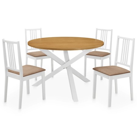 5-teiliges Esszimmermöbel-Set aus weißem MDF von vidaXL, Möbelsets für Küchen und Esszimmer - Ref: Foro24-276402, Preis: 467,...