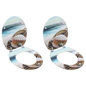 Toilet seat WC 2 units MDF lid shell design by vidaXL, Toilet and bidet seats - Ref: Foro24-276993, Price: 82,53 €, Discount: %
