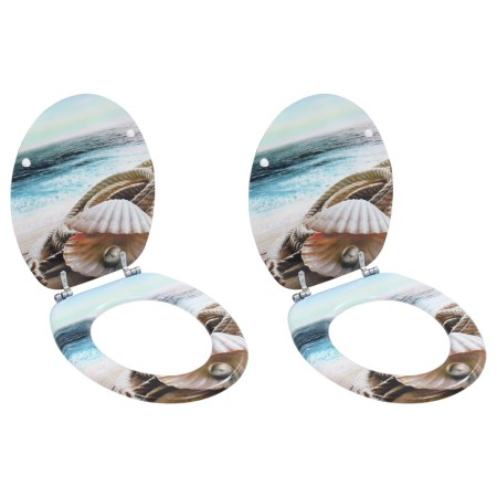 Toilet seat WC 2 units MDF lid shell design by vidaXL, Toilet and bidet seats - Ref: Foro24-276993, Price: 82,53 €, Discount: %