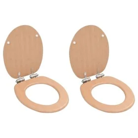 WC toilet seat 2 pcs soft close lid MDF bamboo design by vidaXL, Toilet and bidet seats - Ref: Foro24-276994, Price: 90,98 €,...