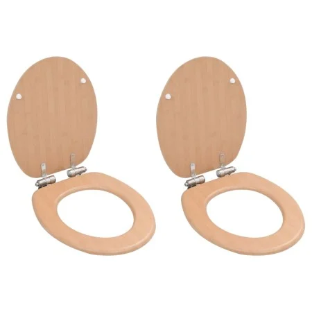 WC toilet seat 2 pcs soft close lid MDF bamboo design by vidaXL, Toilet and bidet seats - Ref: Foro24-276994, Price: 90,98 €,...