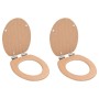 WC toilet seat 2 pcs soft close lid MDF bamboo design by vidaXL, Toilet and bidet seats - Ref: Foro24-276994, Price: 100,13 €...