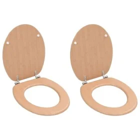 Toilettensitz WC 2 Stück weicher Deckel MDF Bambus von vidaXL, Toiletten- und Bidetsitze - Ref: Foro24-276995, Preis: 78,06 €...